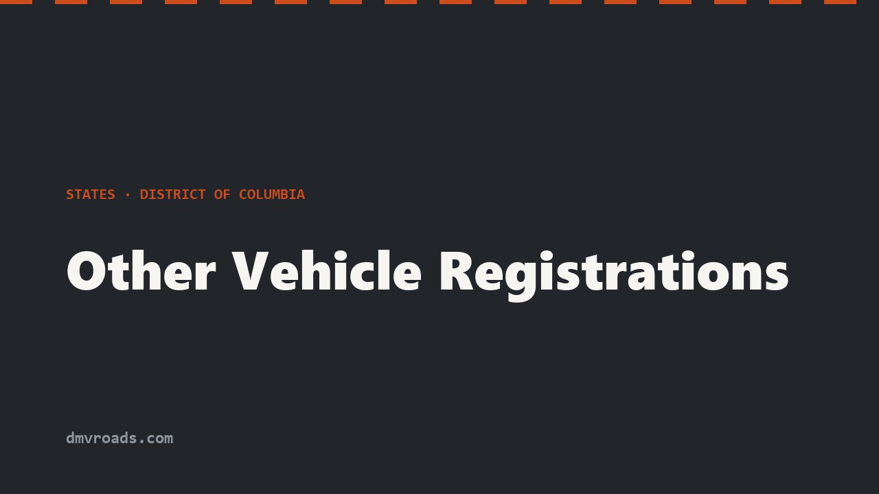 DC Trailers, Motorcycles, Mopeds & Specialty Plates