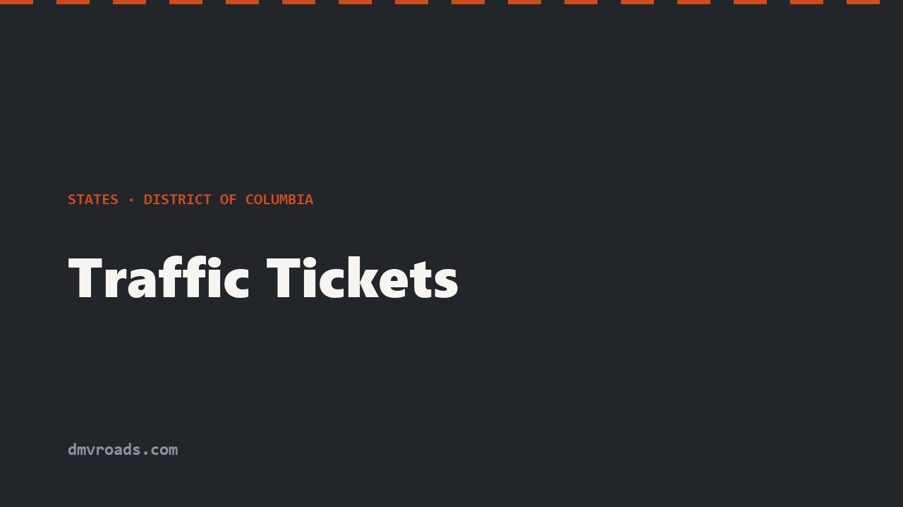 DC Traffic Tickets — OAH Hearings & Camera Citations