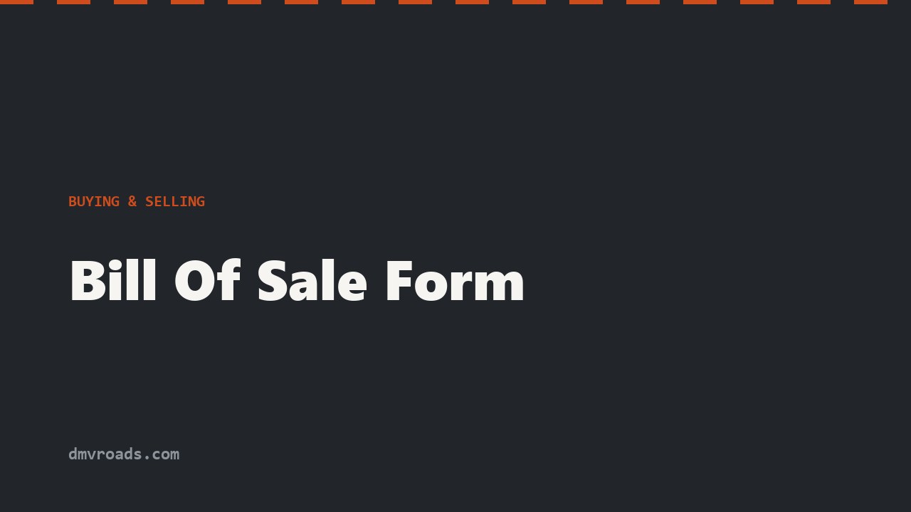 Free U.S. Vehicle Bill of Sale Form — Print & Sign
